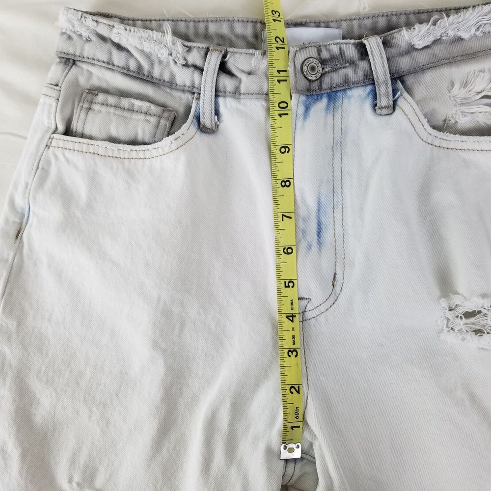 Vervet Jeans Womens 27 White Super High Rise Cropped Straight Distressed Denim - Picture 4 of 12